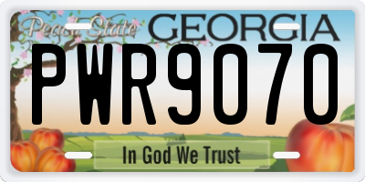 GA license plate PWR9070