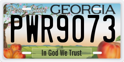 GA license plate PWR9073