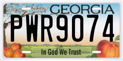 GA license plate PWR9074