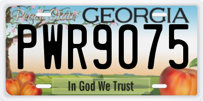 GA license plate PWR9075