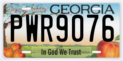 GA license plate PWR9076