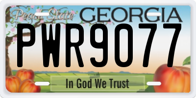 GA license plate PWR9077