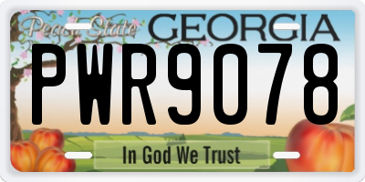 GA license plate PWR9078