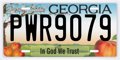 GA license plate PWR9079