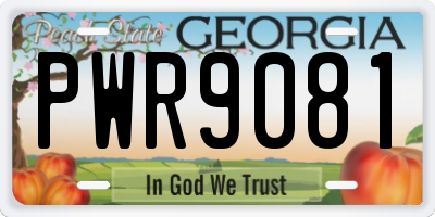 GA license plate PWR9081