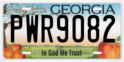 GA license plate PWR9082