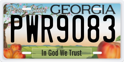 GA license plate PWR9083