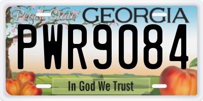 GA license plate PWR9084
