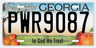 GA license plate PWR9087