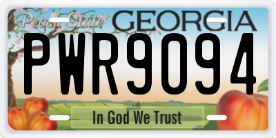 GA license plate PWR9094