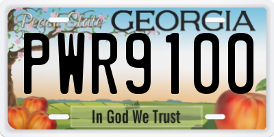 GA license plate PWR9100