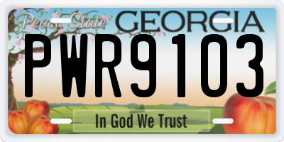 GA license plate PWR9103