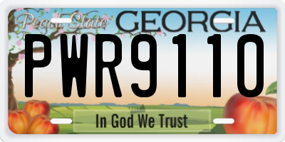GA license plate PWR9110