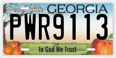 GA license plate PWR9113