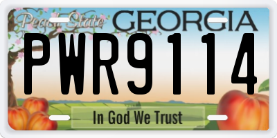 GA license plate PWR9114