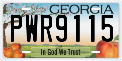 GA license plate PWR9115