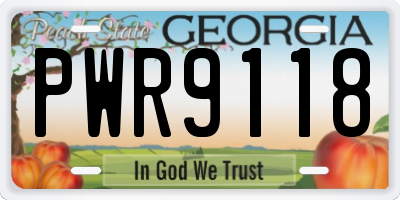 GA license plate PWR9118