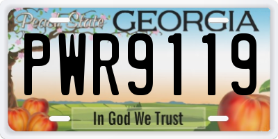 GA license plate PWR9119