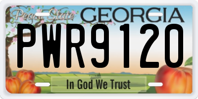 GA license plate PWR9120