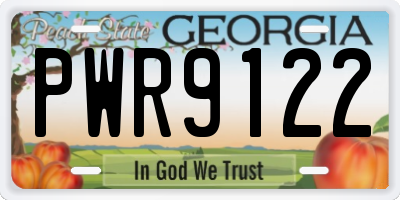 GA license plate PWR9122