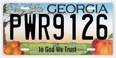GA license plate PWR9126