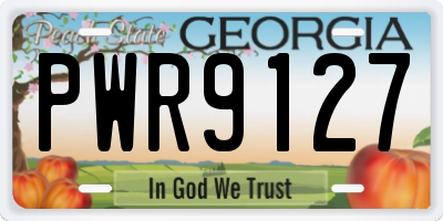 GA license plate PWR9127