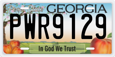 GA license plate PWR9129