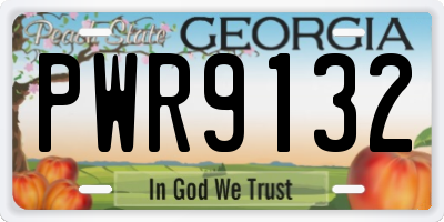 GA license plate PWR9132