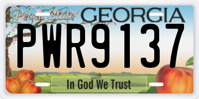 GA license plate PWR9137