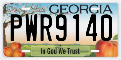 GA license plate PWR9140