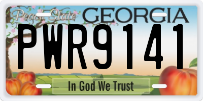 GA license plate PWR9141