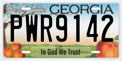 GA license plate PWR9142