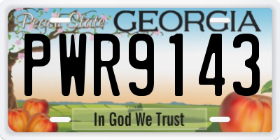 GA license plate PWR9143