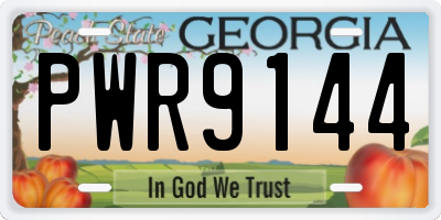 GA license plate PWR9144