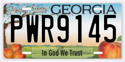 GA license plate PWR9145