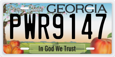 GA license plate PWR9147