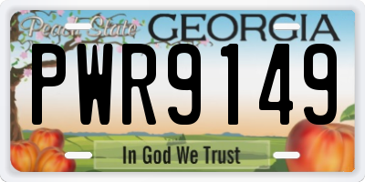 GA license plate PWR9149