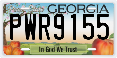 GA license plate PWR9155