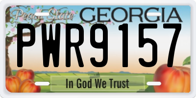 GA license plate PWR9157