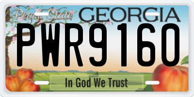 GA license plate PWR9160