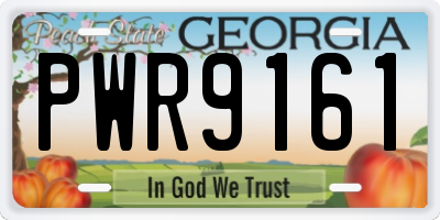 GA license plate PWR9161