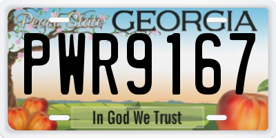 GA license plate PWR9167
