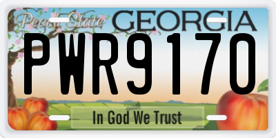 GA license plate PWR9170