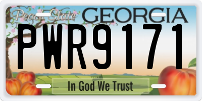 GA license plate PWR9171