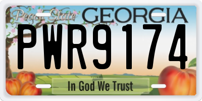 GA license plate PWR9174