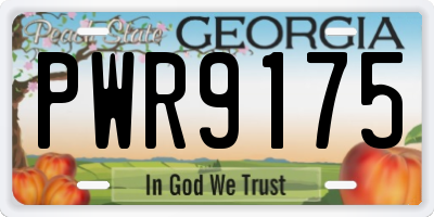 GA license plate PWR9175