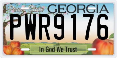 GA license plate PWR9176