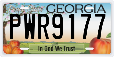 GA license plate PWR9177