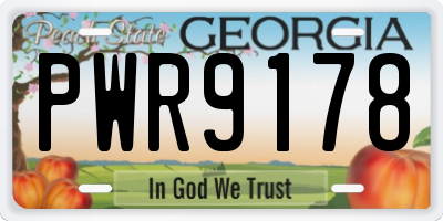 GA license plate PWR9178
