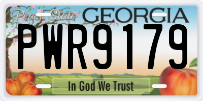 GA license plate PWR9179